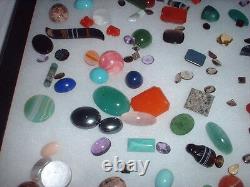 Showcase with Many Various Semi-Precious CA. 150 Piece #5419