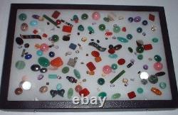 Showcase with Many Various Semi-Precious CA. 150 Piece #5419