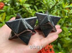 Shungite Merkaba, 2.5 Diagonal Polished Shungite Star / Stones, EMF Protection