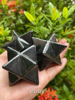 Shungite Merkaba, 2.5 Diagonal Polished Shungite Star / Stones, EMF Protection