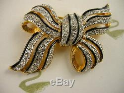 Signed Swarovski Crystal Bow Pin Brooch New Retired Rare Collectors Piece