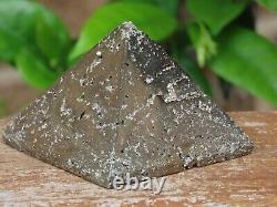 Solid Pyrite Pyramid Crystal Piece, Polished Display Piece Fools Gold