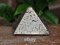 Solid Pyrite Pyramid Crystal Piece, Polished Display Piece Fools Gold