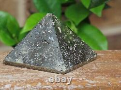 Solid Pyrite Pyramid Crystal Piece, Polished Display Piece Fools Gold