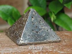 Solid Pyrite Pyramid Crystal Piece, Polished Display Piece Fools Gold