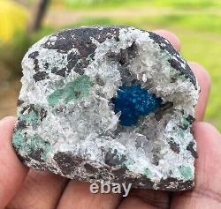 Standing Piece Cavansite In Heulandite Geode Crystal And Mineral Specimens