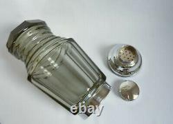 Stunning German ART DECO Cocktail Shaker Set heavy crystal glass 6 pieces