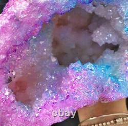 Stunning Large Heavy Unicorn Aura Quartz Geode Piece, Healing Crystal