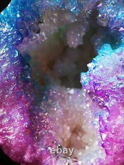 Stunning Large Heavy Unicorn Aura Quartz Geode Piece, Healing Crystal