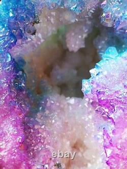 Stunning Large Heavy Unicorn Aura Quartz Geode Piece, Healing Crystal