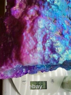 Stunning Large Heavy Unicorn Aura Quartz Geode Piece, Healing Crystal