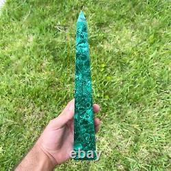 Stunning Large Malachite Tower Natural Gemstone Crystal Display Piece