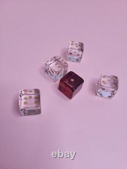 Super Rare Crystal Baccarat Dice Exquisite 5 Piece Crafted In France