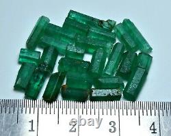 Superb Green Color Rough Natural Emerald Crystal Lot (25 Pieces)19 Carat