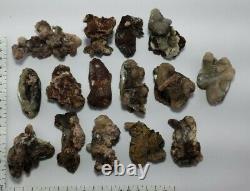 Superb lot of dark brown black stilbite mineral specimens crystal pieces 1068
