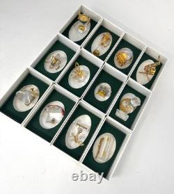 Swarovski 12 Pieces Crystal Memories Miniature with Gold Accent Collection # 1