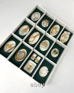 Swarovski 12 Pieces Crystal Memories Miniature with Gold Accent Collection # 2