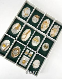 Swarovski 12 Pieces Crystal Memories Miniature with Gold Accent Collection # 2