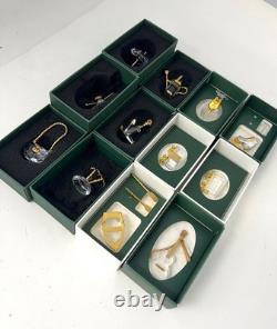 Swarovski 12 Pieces Crystal Memories Miniature with Gold Accent Collection # 3
