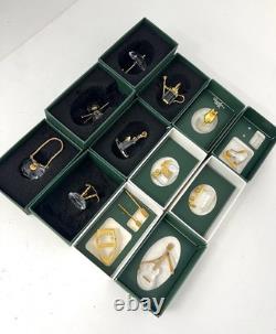 Swarovski 12 Pieces Crystal Memories Miniature with Gold Accent Collection # 3
