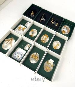 Swarovski 12 Pieces Crystal Memories Miniature with Gold Accent Collection # 4