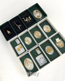 Swarovski 12 Pieces Crystal Memories Miniature with Gold Accent Collection # 4
