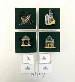 Swarovski 4 Pieces Crystal Miniature Figurines with Gold Accent- Collection # 24