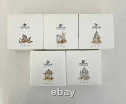 Swarovski 4 Pieces Crystal Miniature Figurines with Gold Accent- Collection # 24