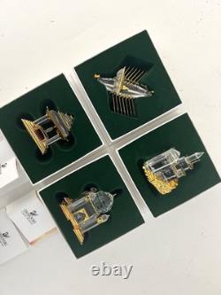 Swarovski 4 Pieces Crystal Miniature Figurines with Gold Accent- Collection # 24
