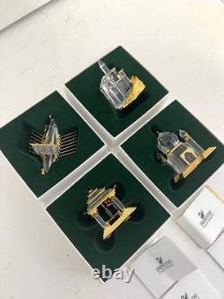 Swarovski 4 Pieces Crystal Miniature Figurines with Gold Accent- Collection # 24