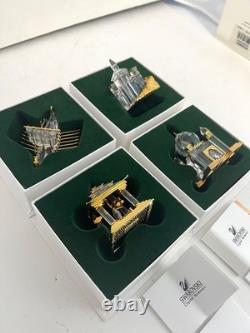 Swarovski 4 Pieces Crystal Miniature Figurines with Gold Accent- Collection # 24
