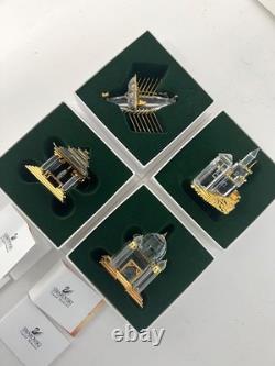 Swarovski 4 Pieces Crystal Miniature Figurines with Gold Accent- Collection # 24