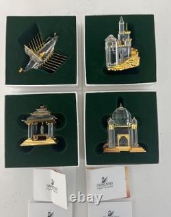Swarovski 4 Pieces Crystal Miniature Figurines with Gold Accent- Collection # 24