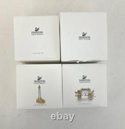 Swarovski 4 Pieces Crystal Miniature Figurines with Gold Accent- Collection # 26