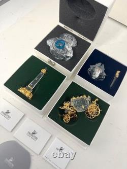 Swarovski 4 Pieces Crystal Miniature Figurines with Gold Accent- Collection # 26