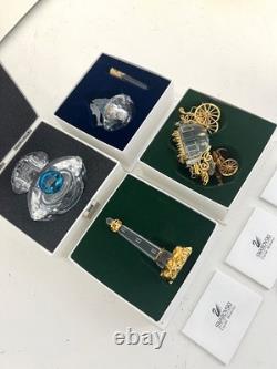 Swarovski 4 Pieces Crystal Miniature Figurines with Gold Accent- Collection # 26