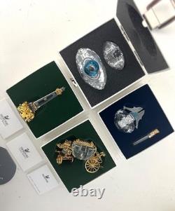 Swarovski 4 Pieces Crystal Miniature Figurines with Gold Accent- Collection # 26