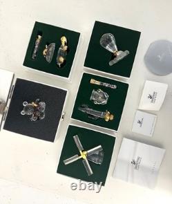 Swarovski 5 Pieces Crystal Miniature Figurines with Gold Accent- Collection # 22