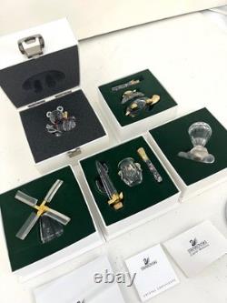 Swarovski 5 Pieces Crystal Miniature Figurines with Gold Accent- Collection # 22