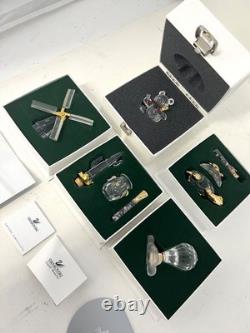 Swarovski 5 Pieces Crystal Miniature Figurines with Gold Accent- Collection # 22