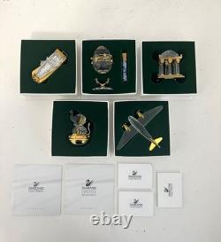 Swarovski 5 Pieces Crystal Miniature Figurines with Gold Accent- Collection # 23