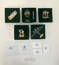 Swarovski 5 Pieces Crystal Miniature Figurines with Gold Accent- Collection # 23