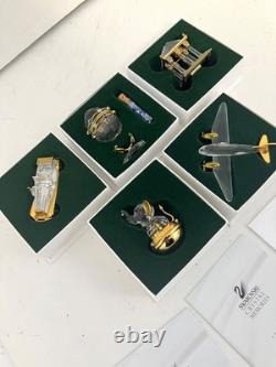 Swarovski 5 Pieces Crystal Miniature Figurines with Gold Accent- Collection # 23