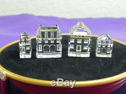 Swarovski 8 Piece Silver Crystal City House Set 1&2, Cathedral, Poplar Trees