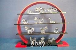 Swarovski Chinese Zodiac Complete 12 Piece Set + Display Retired Nib Coa