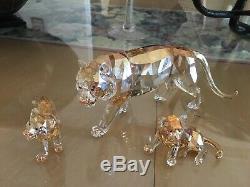 Swarovski Collectibles Crystal Endangered Species Tiger 2 Cubs 3 Pieces