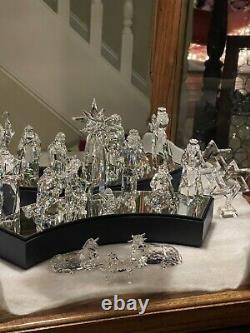 Swarovski Crystal 13 Piece Nativity Set Mary, Joseph, Jesus, Wisemen, Animals