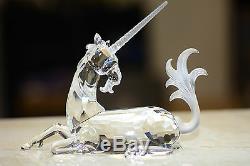 Swarovski Crystal 1996 Annual Edition Unicorn Retaired Piece Box/Papers/Stand