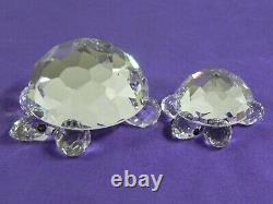 Swarovski Crystal 2 Piece Large Turtle & Small Turtle 7632-045 & 030