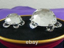 Swarovski Crystal 2 Piece Large Turtle & Small Turtle 7632-045 & 030